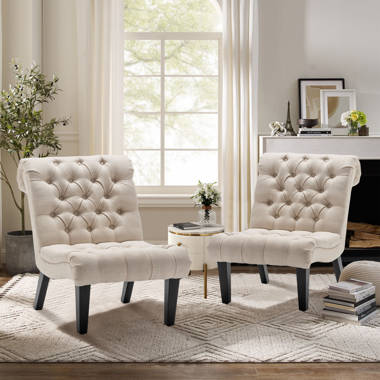 Tufted discount armless chair